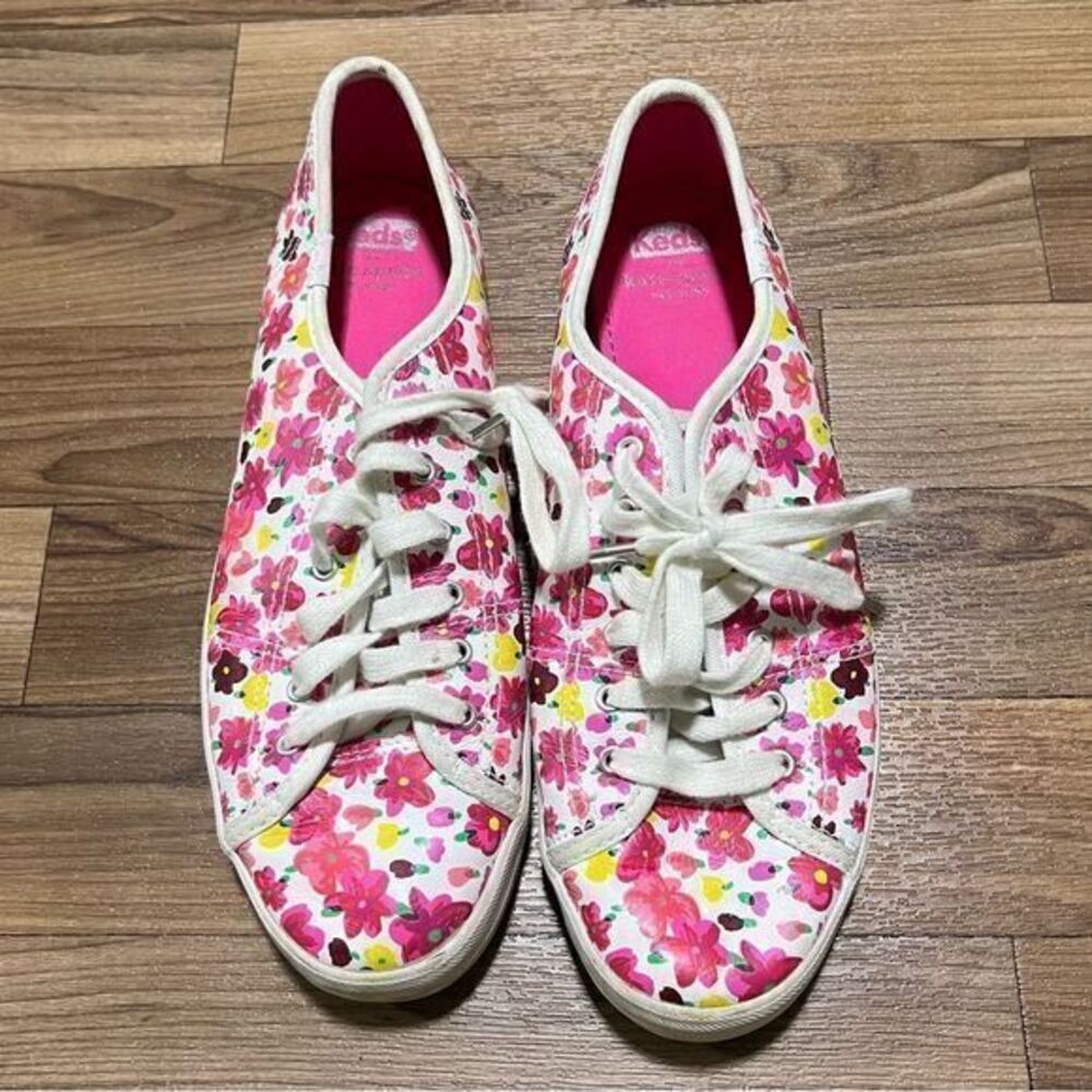 Keds Kate Spade Women Sneakers Lace-Up Low Top Floral Print Multicolor Size 8.5